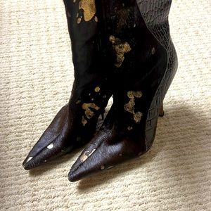 Brown and Gold boots